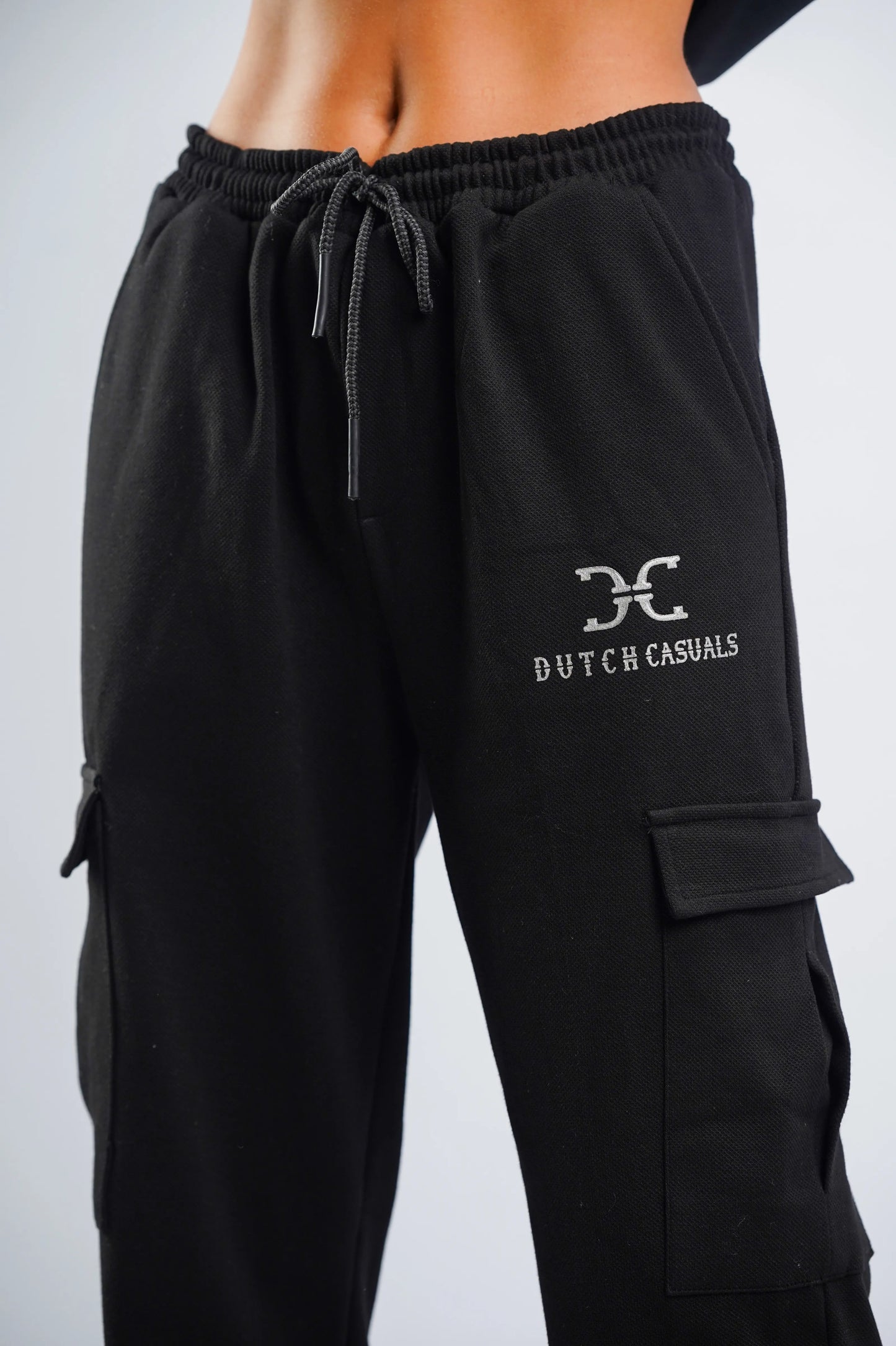 BLACK CARGO TRACK PANT