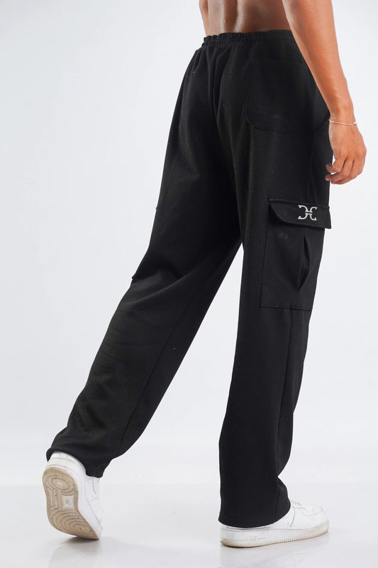 BLACK CARGO TRACK PANT