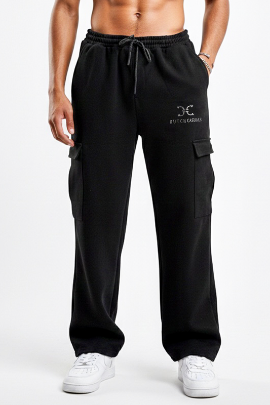 BLACK CARGO TRACK PANT
