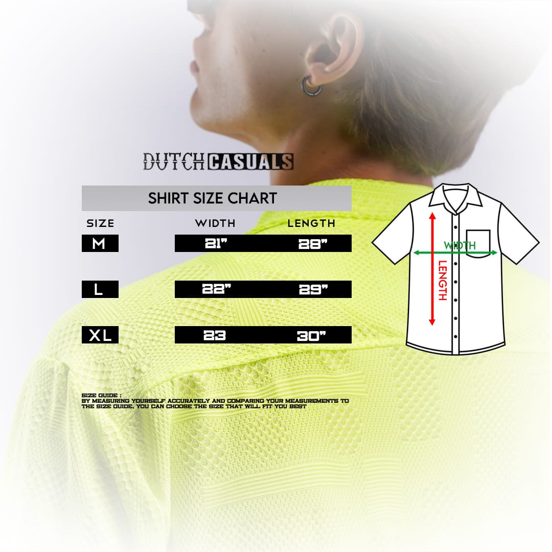 Size chart for Onyx Flora Shirt