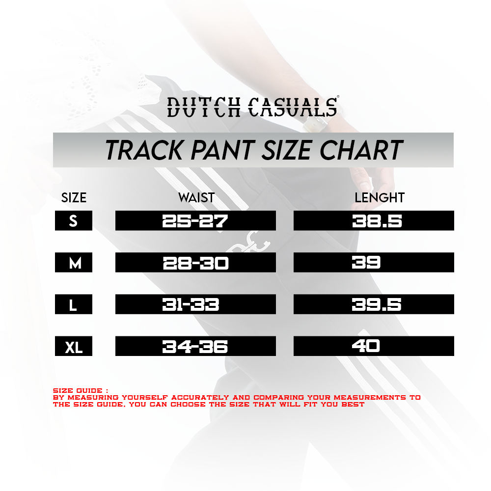 Size chart for Dutch Volt Runner Track Pant