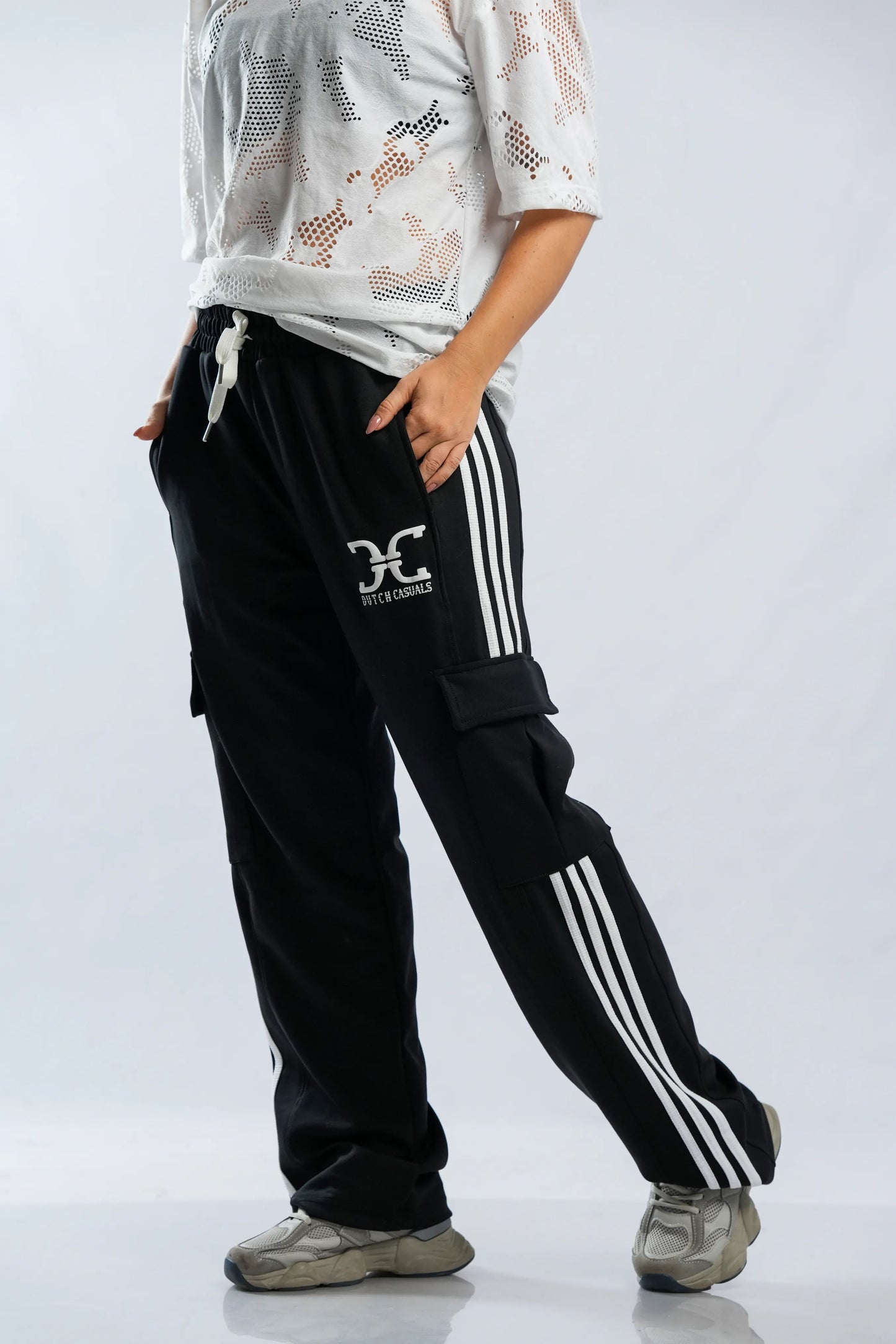 Three Code Cargo Track Pants