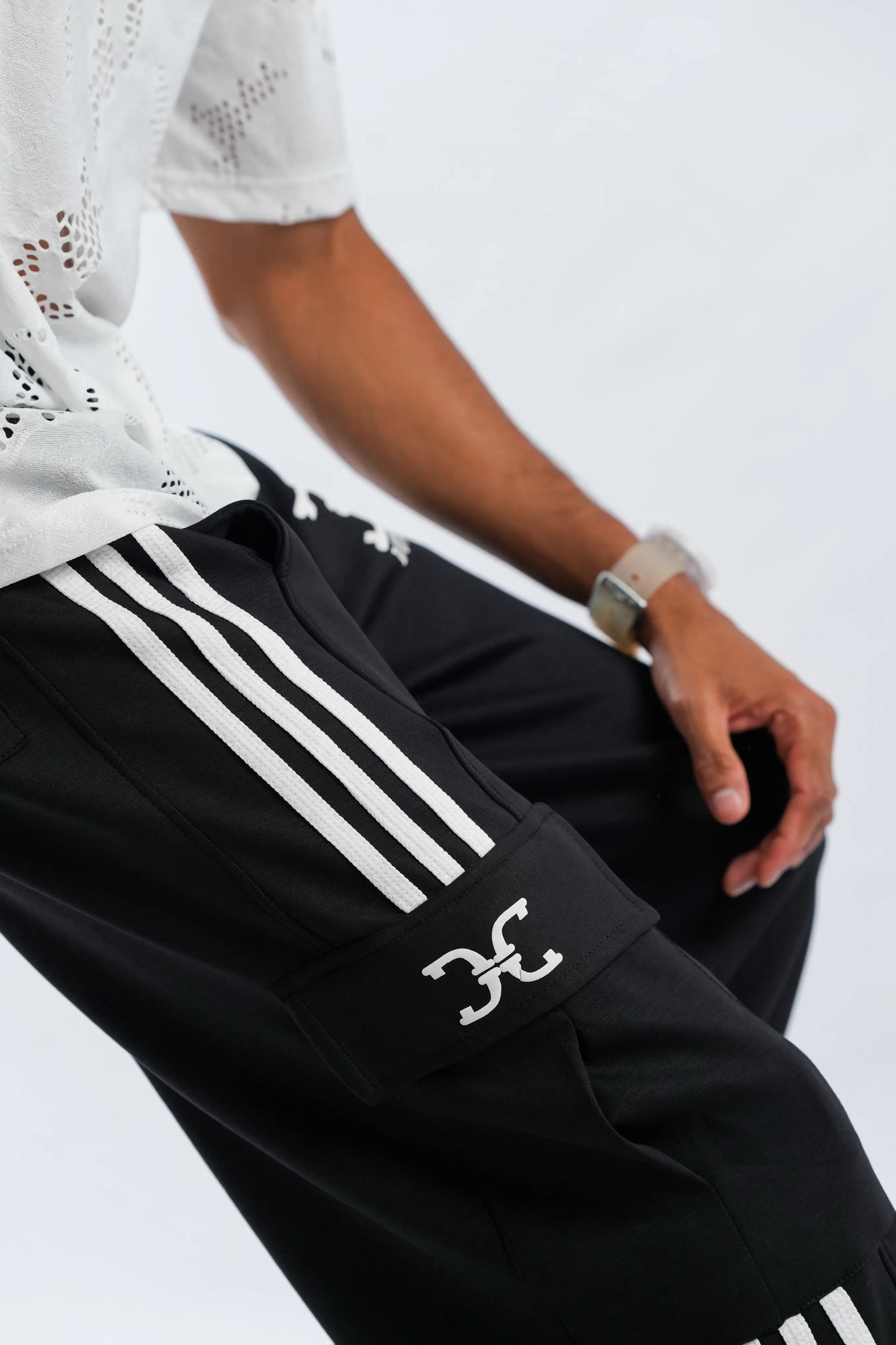 Three Code Cargo Track Pants